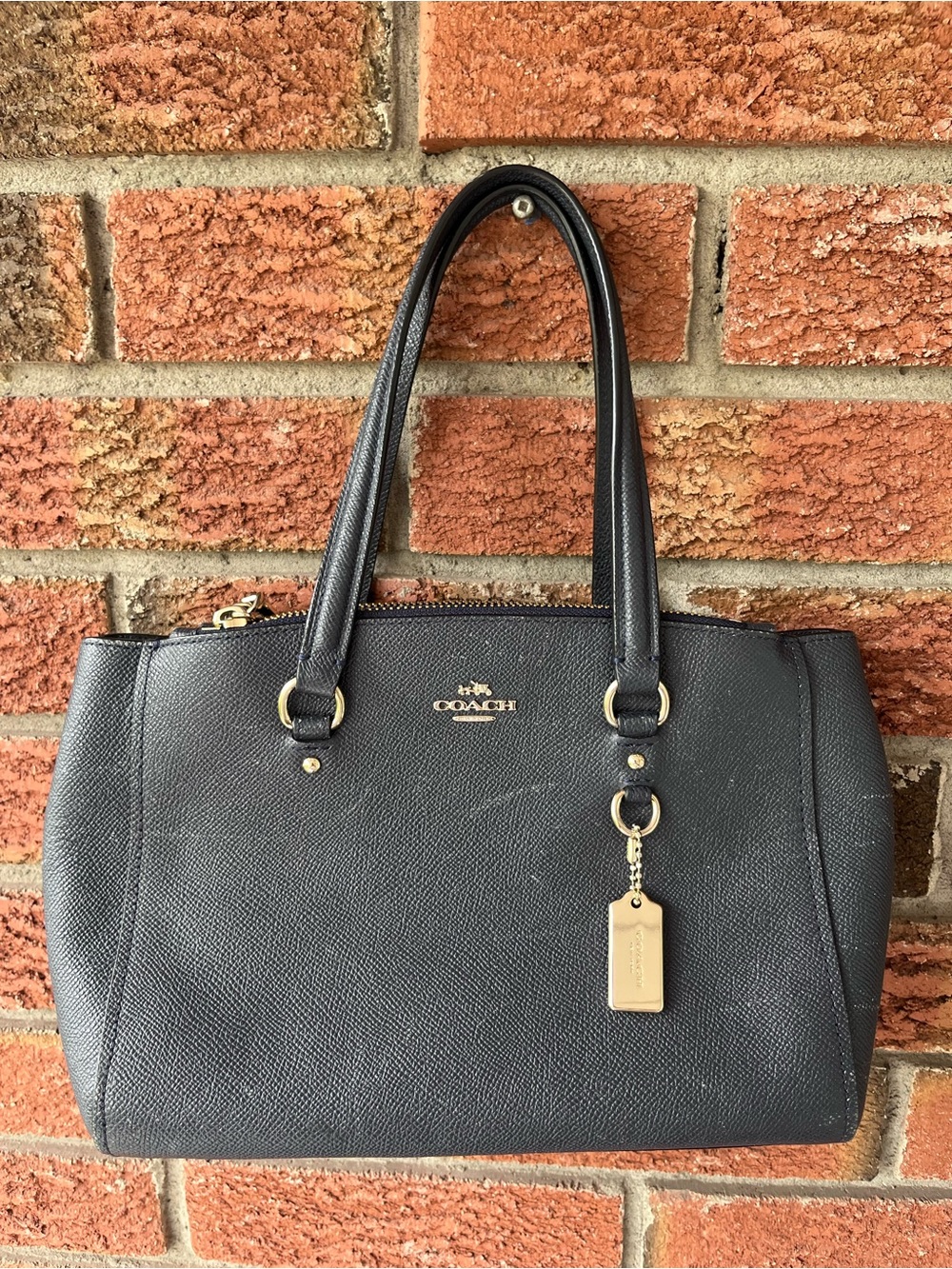 COACH rigid Tote Bag in blue
